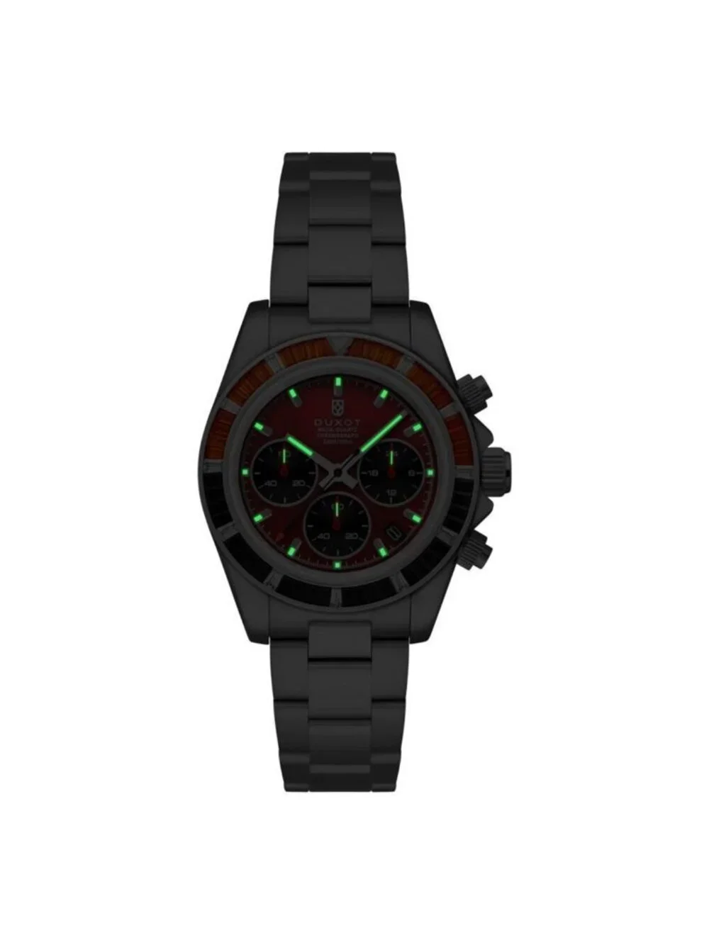 NWT Duxot Accelero Rainbow Chronograph Quartz Red Dial Men's Watch